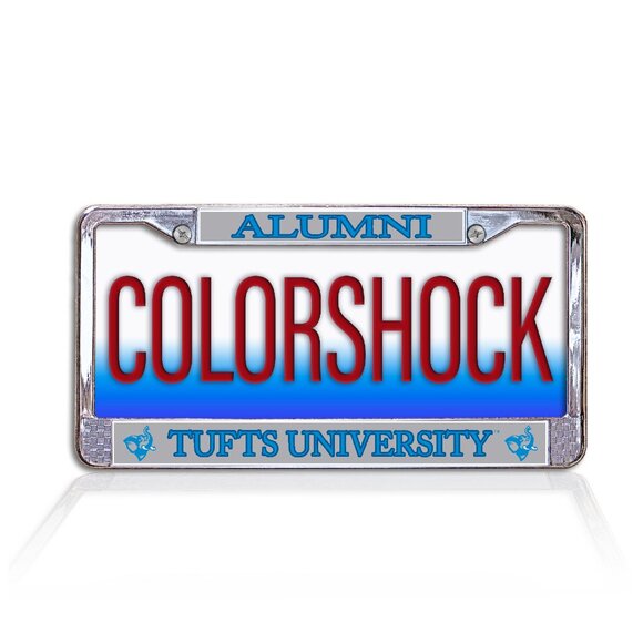 Tufts University Alumni Metal License Plate Frame (Officially Licensed Product) - Picture 1 of 3